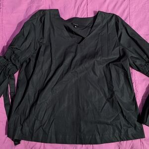 Who What Wear Black V-Neck Blouse